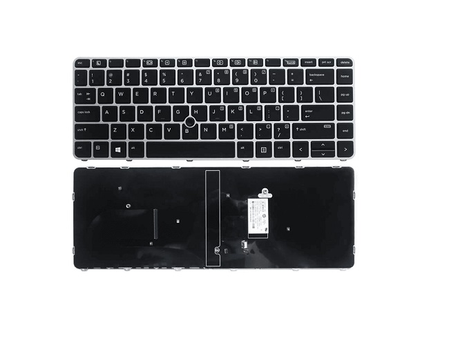 Compatible Laptop Keyboard for HP EliteBook 840 G3, 848 G3, 745 G4 Laptops with Silver Frame