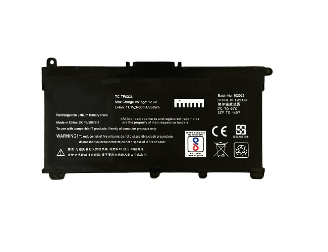 Compatible Battery for HP TF03XL – Pavilion 14-BF, 14-BK, Pavilion X360, 14-CD, 15-DA, 15-CC Laptops (3400mAh, 3-Cell)